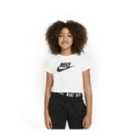 Παιδικό Μπλούζα με Κοντό Μανίκι OLDER KIDS CROPPED Nike DA6925 102 Λευκό 100% βαμβάκι