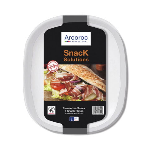 Σετ πιάτων Arcoroc Solution Επιδόρπιο Λευκό Γυαλί (6 uds)