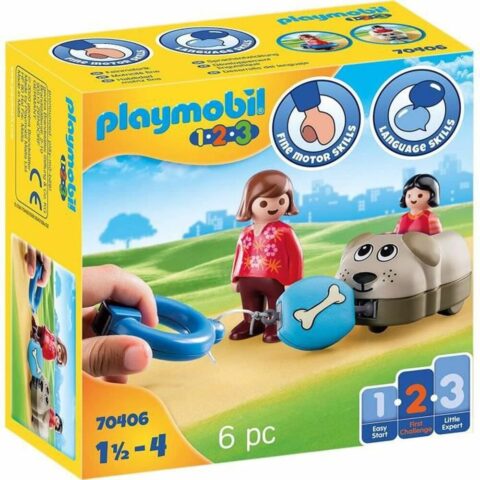 Playset Playmobil 1.2.3 Σκύλος Παιδιά 70406 (6 pcs)