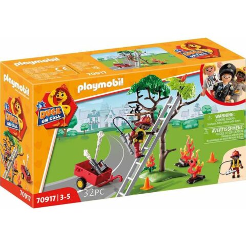 Playset Playmobil Duck on Call Πυροσβέστης Γάτα 70917 (32 pcs)