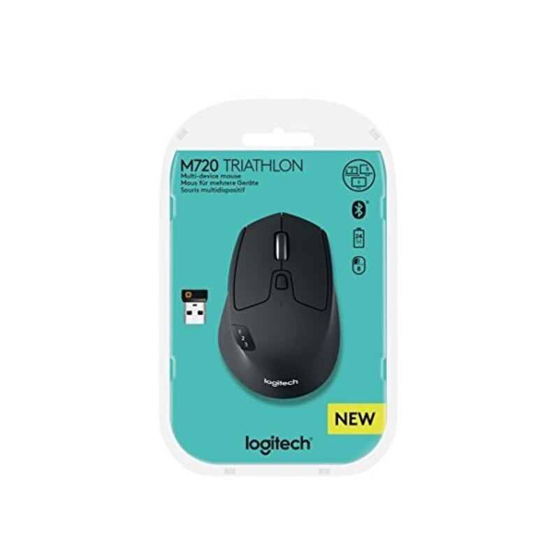 Οπτικό ασύρματο ποντίκι Logitech Triathlon M720 1000 dpi Μαύρο