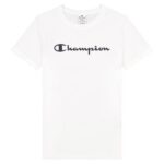 Γυναικεία Μπλούζα με Κοντό Μανίκι Champion Big Script Logo  Λευκό