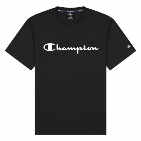 Μπλούζα με Κοντό Μανίκι Champion Crewneck Script Logo M Μαύρο