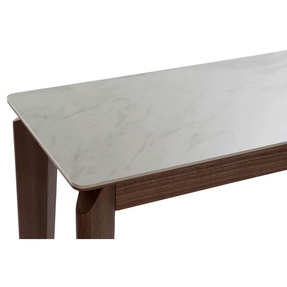 Βοηθητικό Τραπέζι DKD Home Decor Λευκό Καφέ Κεραμικά καρυδιά (120 x 39 x 77 cm)
