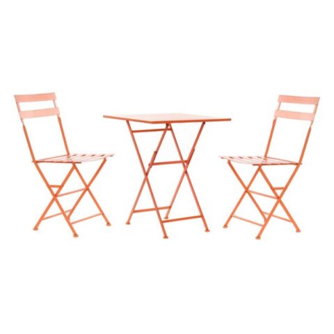 Σετ Τραπέζι με 2 Καρέκλες DKD Home Decor Κοράλι Μέταλλο (3 pcs)