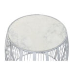 Βοηθητικό Τραπέζι DKD Home Decor Λευκό Μάρμαρο Σίδερο Ασημί (46 x 46 x 41 cm)