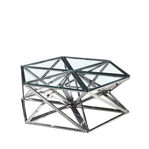 Βοηθητικό Τραπέζι DKD Home Decor Κρυστάλλινο Χάλυβας (6 pcs) (137.5 x 120.5 x 45.4 cm)