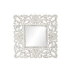 Τοίχο καθρέφτη DKD Home Decor Λευκό Ξύλο MDF (60 x 2 x 60 cm)