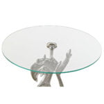 Βοηθητικό Τραπέζι DKD Home Decor Διαφανές Αλουμίνιο Κρυστάλλινο Ασημί (46 x 46 x 72 cm)
