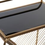 Βοηθητικό Τραπέζι DKD Home Decor Κρυστάλλινο Μαύρο Χρυσό Μέταλλο (48 x 30 x 63 cm)