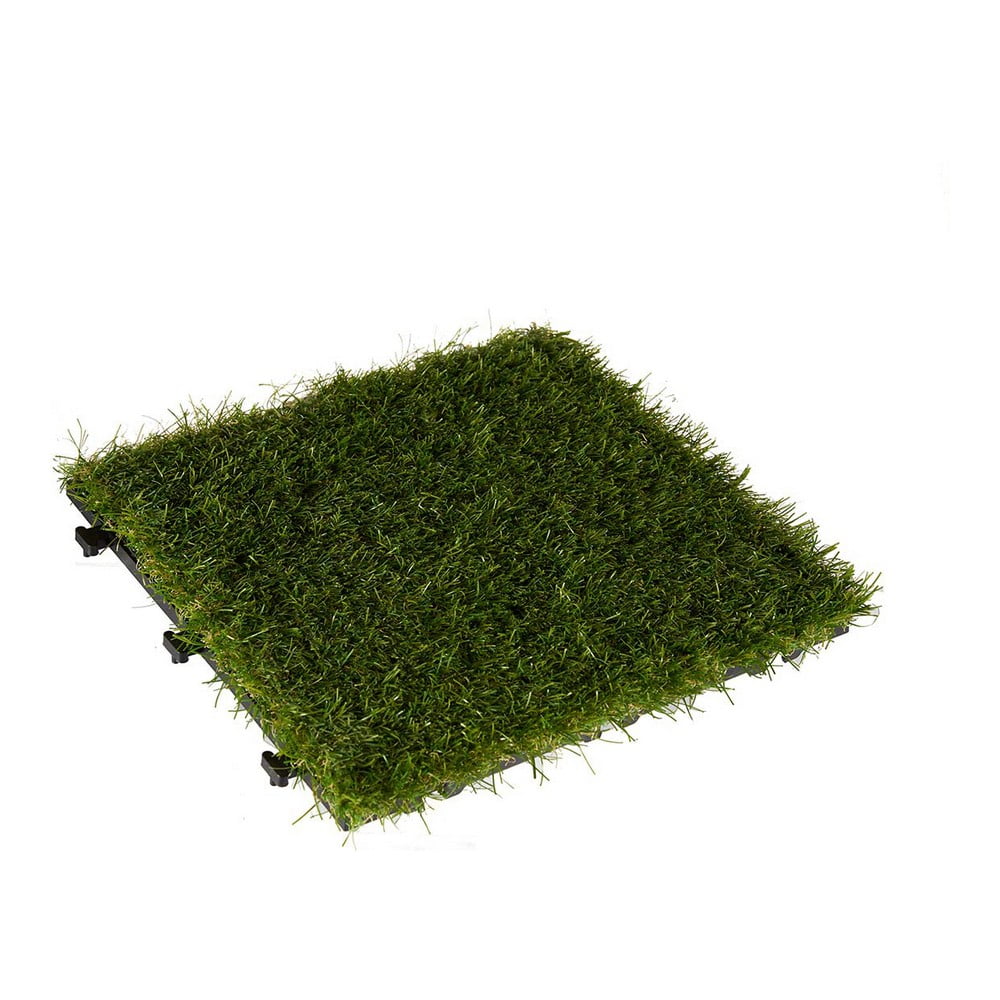 Interlocking Tile Πράσινο Πλαστική ύλη Τεχνητό γρασίδι (30 x 3