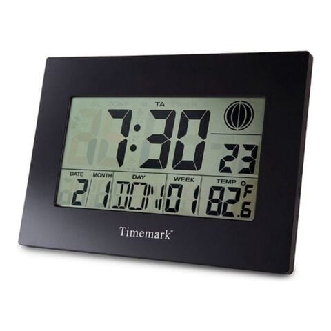 Ρολόι Τοίχου με θερμόμετρο Timemark Μαύρο (24 x 17 x 2 cm)