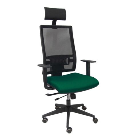 Καρέκλα γραφείου με κεφαλάρι P&C Horna Traslack bali Πράσινο Σκούρο