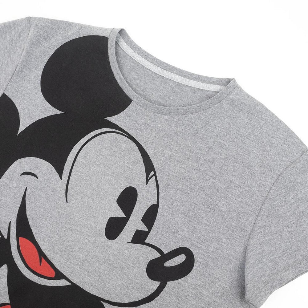 Γυναικεία Μπλούζα με Κοντό Μανίκι Mickey Mouse Γκρι