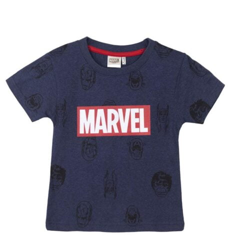 Παιδικό Μπλούζα με Κοντό Μανίκι Marvel Σκούρο μπλε