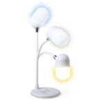 Λάμπα LED με Ηχείο Bluetooth και Ασύρματο Φορτιστή Λευκό 146268