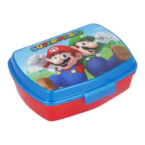 Κουτί για Sandwich Super Mario Πλαστική ύλη Κόκκινο Μπλε (17 x 5.6 x 13.3 cm)