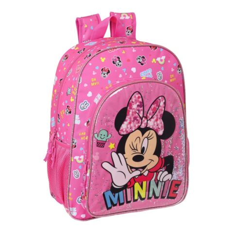 Σχολική Τσάντα Minnie Mouse Lucky Ροζ (33 x 42 x 14 cm)