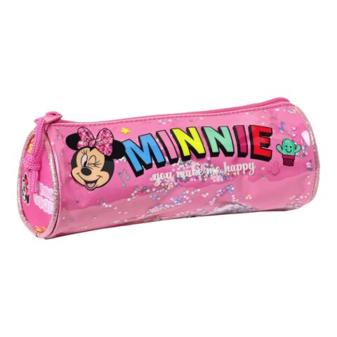 Κυλινδρική Κασετίνα Minnie Mouse Lucky Ροζ (20 x 7 x 7 cm)