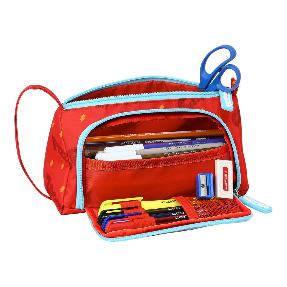 Κασετίνα SuperThings Kazoom Kids Κόκκινο Ανοιχτό Μπλε (20 x 11 x 8.5 cm) (32 Τεμάχια)