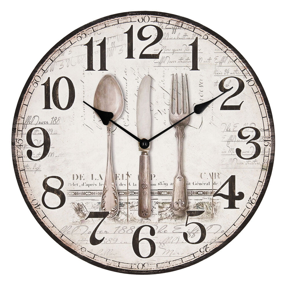 Ρολόι Τοίχου Quid Μαχαιροπίρουνα Ξύλο (34 cm)