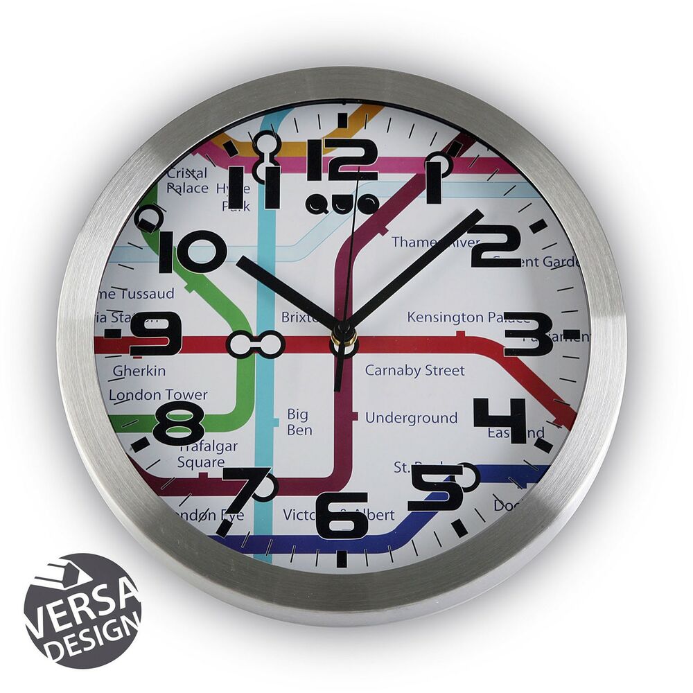Ρολόι Τοίχου Versa London Αλουμίνιο (40 x 30 x 30 cm)