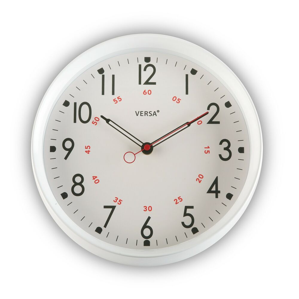 Ρολόι Τοίχου Versa Λευκό Πλαστική ύλη