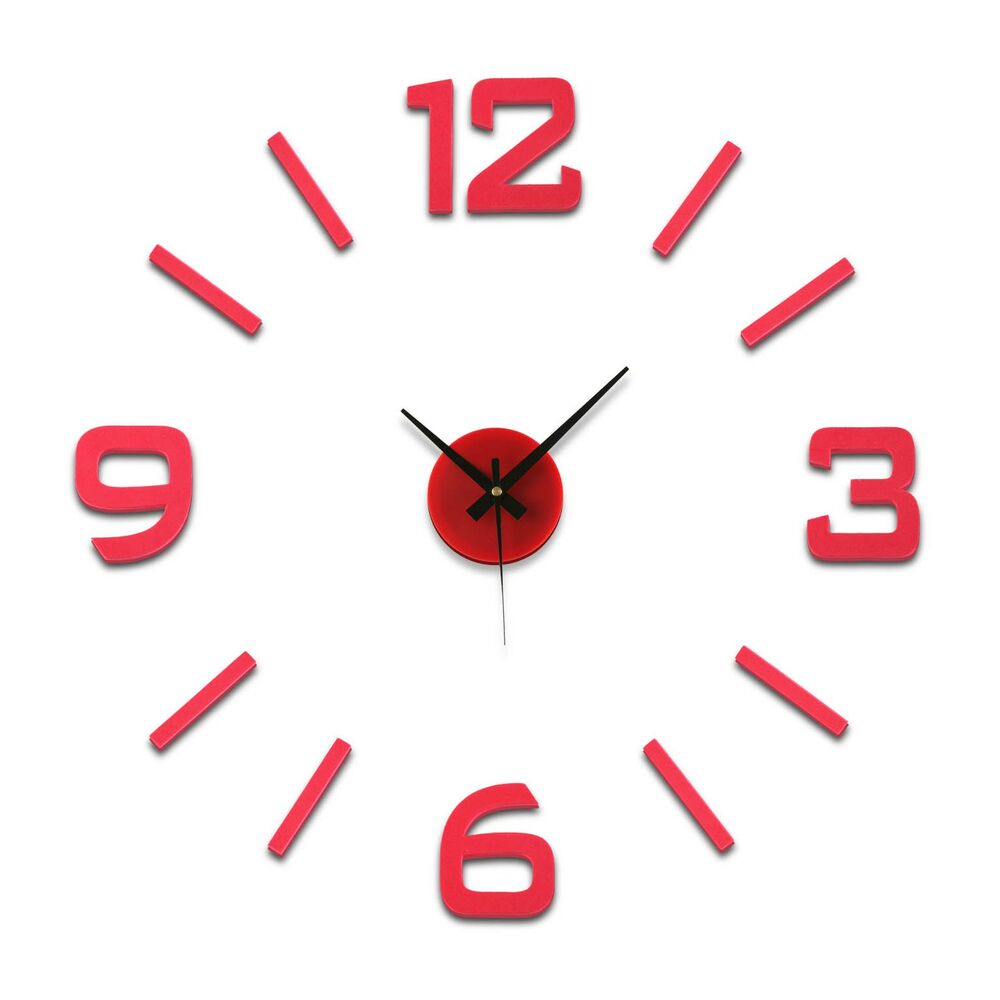 Ρολόι Τοίχου Versa Κόκκινο Αυτοκόλλητο