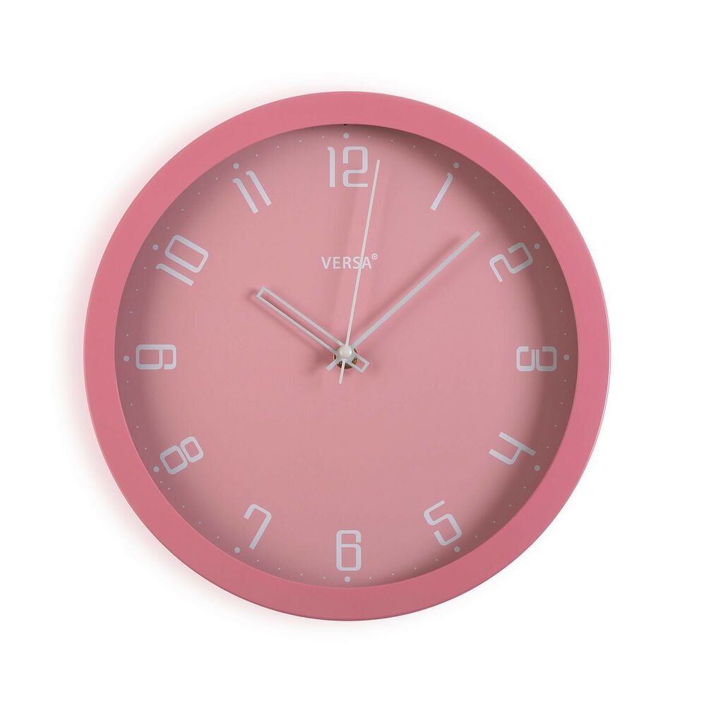 Ρολόι Τοίχου Ροζ πολυπροπυλένιο (4