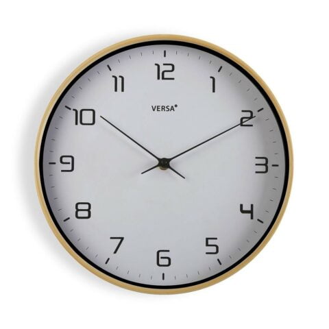 Ρολόι Τοίχου Versa Ξύλο Λευκό 30
