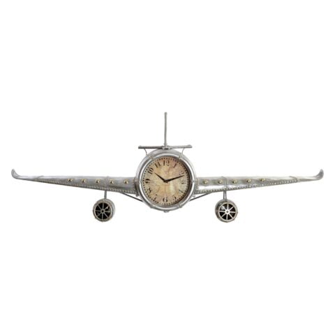 Ρολόι Τοίχου DKD Home Decor Αεροπλάνο Μέταλλο Κρυστάλλινο (141 x 20 x 46.5 cm)