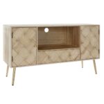 Τηλεόραση DKD Home Decor 118 x 40 x 65 cm Μέταλλο Ανοιχτό καφέ Ξυλο παουλόβνια Τζίντζερ