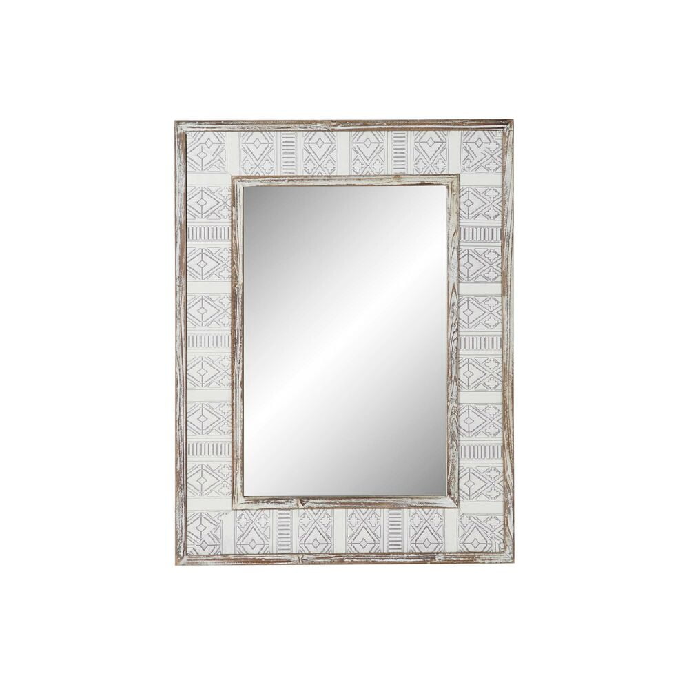Τοίχο καθρέφτη DKD Home Decor Λευκό Ξύλο Καμβάς (60 x 2.5 x 80 cm)