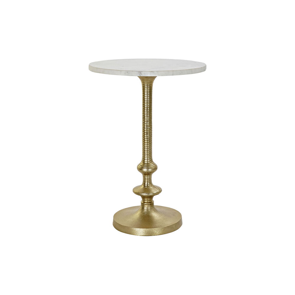 Βοηθητικό Τραπέζι DKD Home Decor Χρυσό Αλουμίνιο Λευκό Μάρμαρο (37 x 37 x 53 cm)