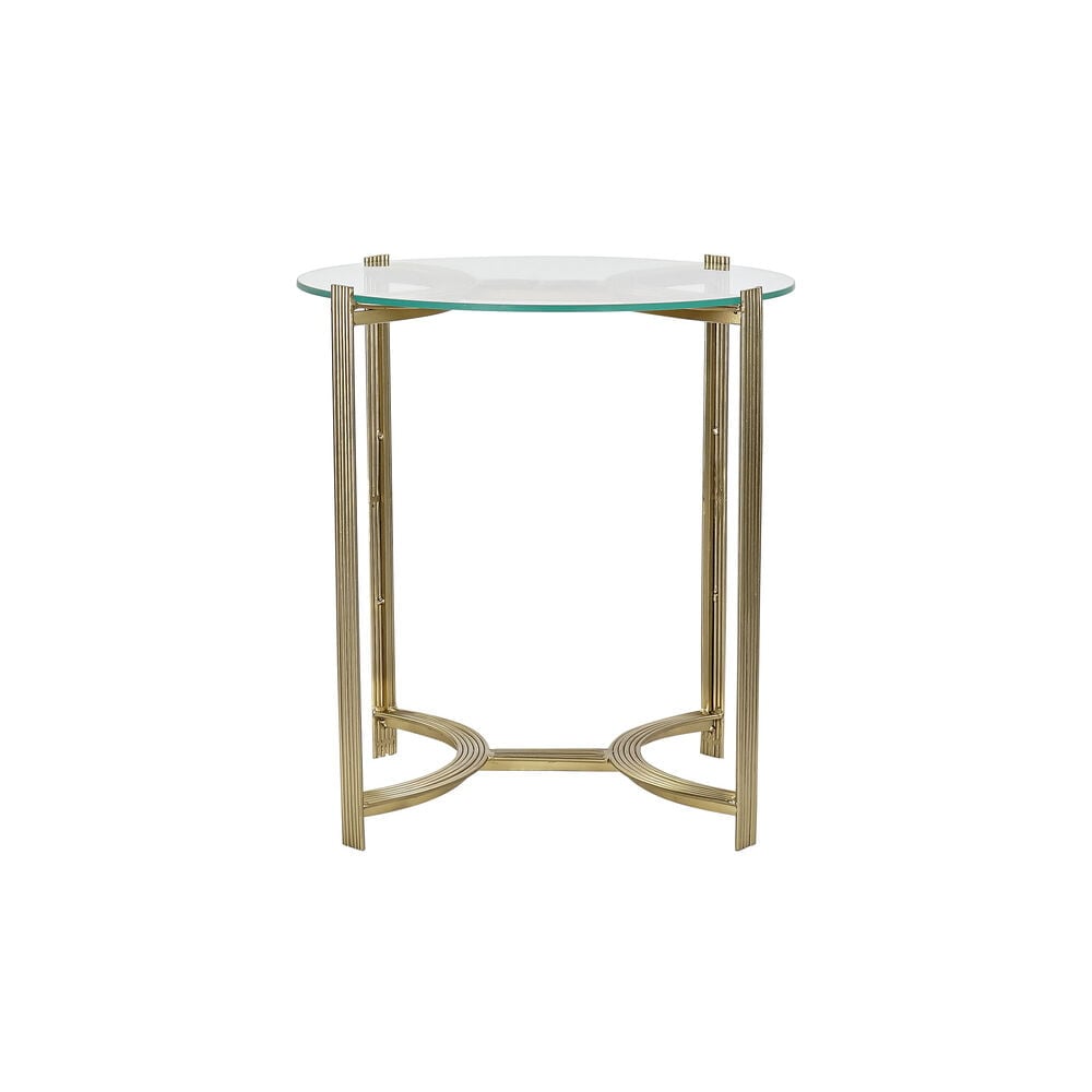 Βοηθητικό Τραπέζι DKD Home Decor Κρυστάλλινο Χρυσό Χάλυβας (44 x 44 x 48 cm)
