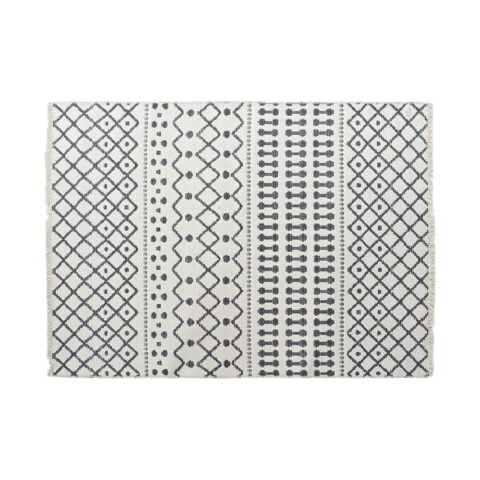 Χαλί DKD Home Decor Λευκό πολυεστέρας βαμβάκι Gris Oscuro (160 x 230 x 1 cm)