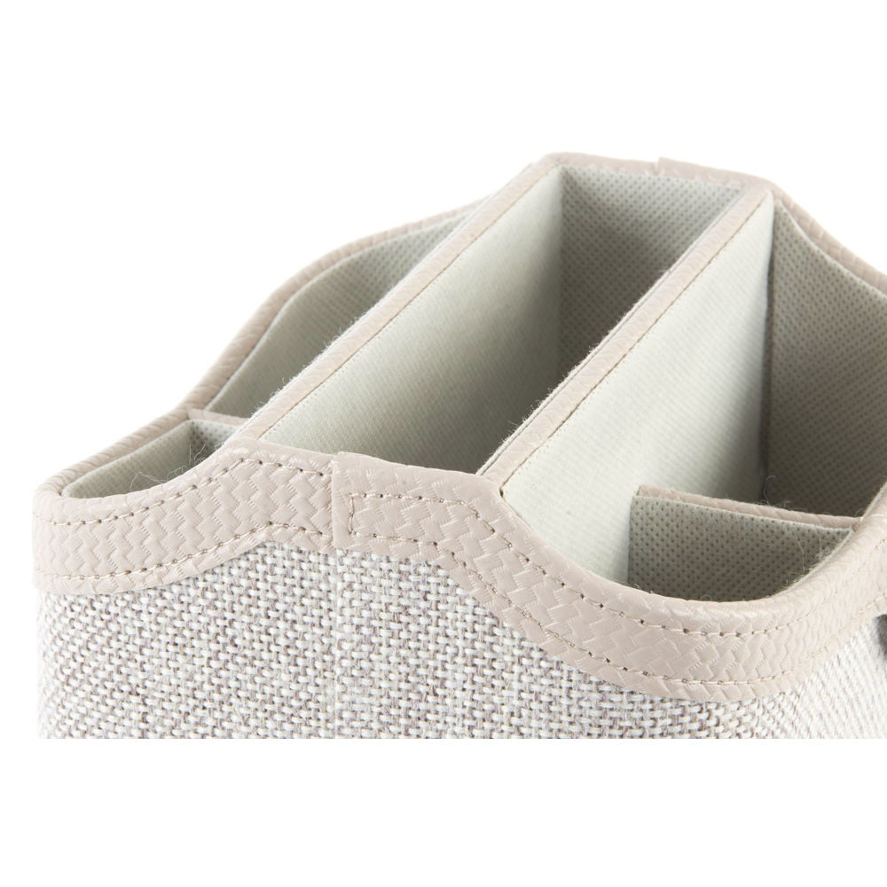 Βάση για Τηλεχειριστήρια  DKD Home Decor Περιστροφικó Μπεζ λινό Παραδοσιακά (18.5 x 16 x 14 cm)