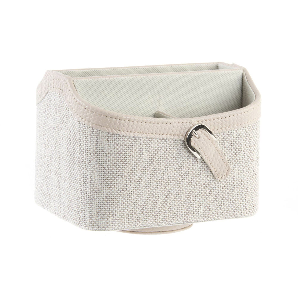 Βάση για Τηλεχειριστήρια  DKD Home Decor Περιστροφικó Μπεζ λινό Παραδοσιακά (18.5 x 16 x 14 cm)