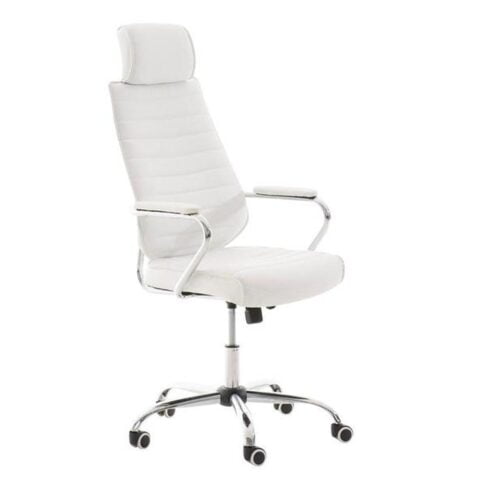 Καρέκλα γραφείου με κεφαλάρι DKD Home Decor Λευκό (59 x 66 x 131 cm)