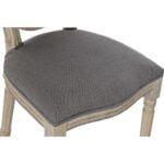 Καρέκλα DKD Home Decor λινό ξύλο καουτσούκ Σκούρο γκρίζο (48 x 46 x 96 cm)