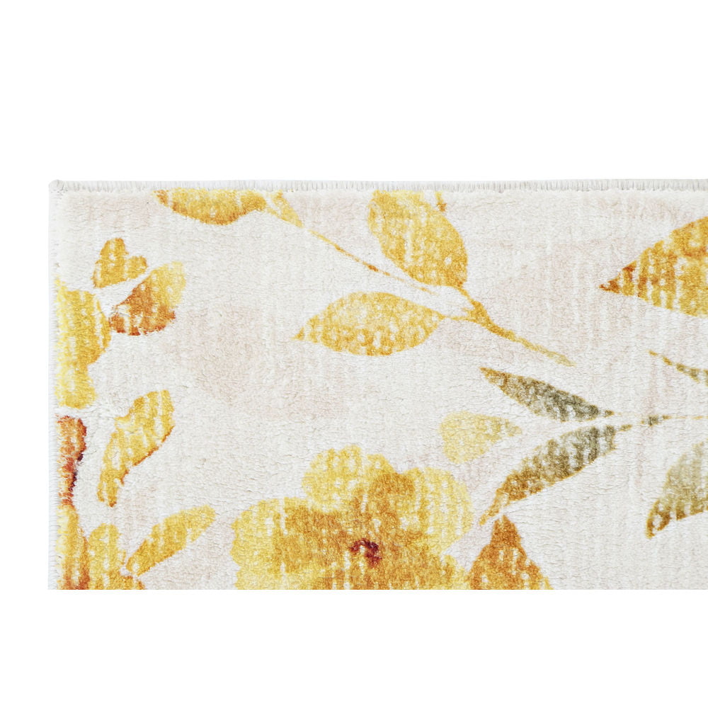 Χαλί DKD Home Decor Κίτρινο Λευκό πολυεστέρας βαμβάκι Blomster (120 x 180 x 0.5 cm)