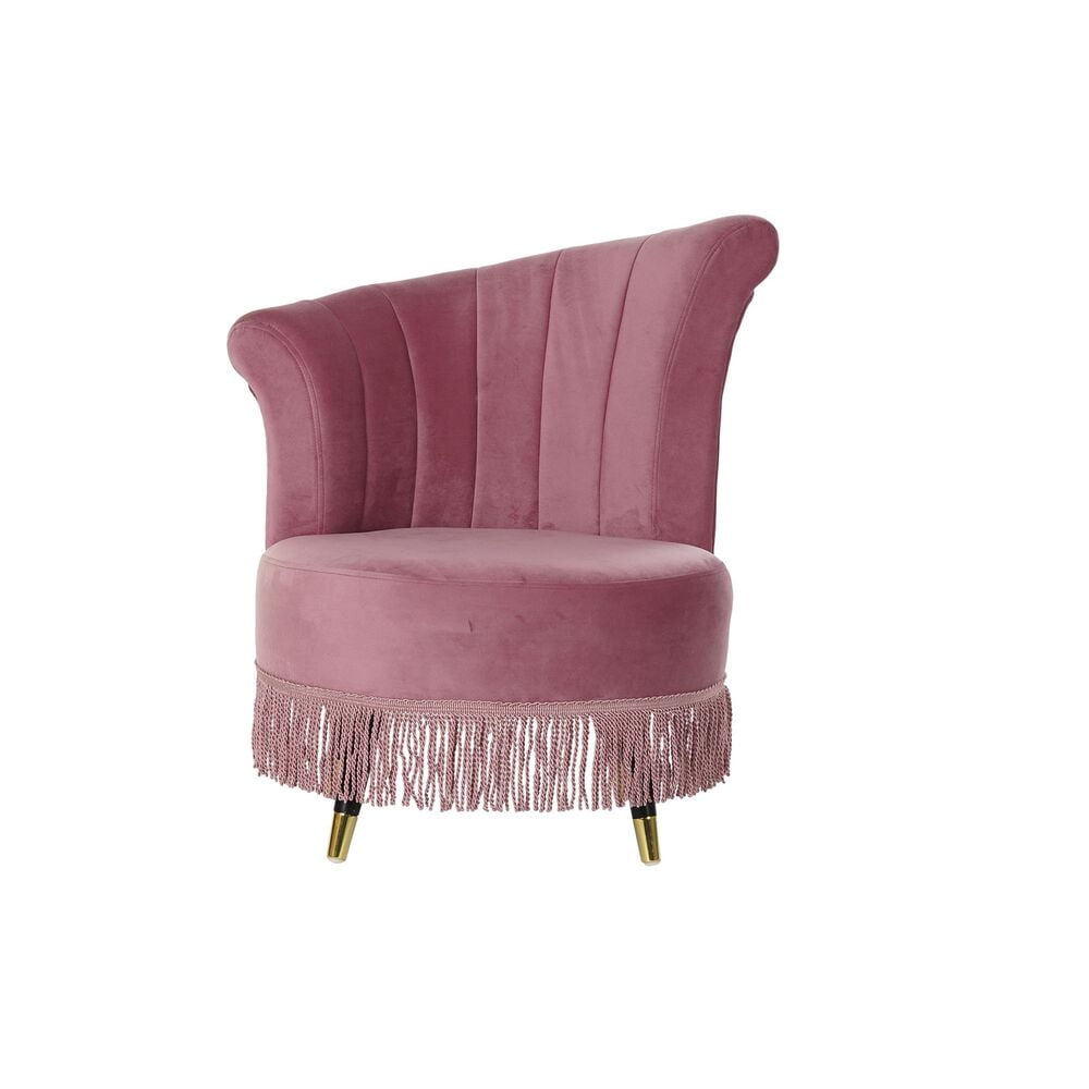 Κάθισμα DKD Home Decor Ροζ Μέταλλο πολυεστέρας Σφουγγάρι Ξύλο MDF (77 x 63 x 85 cm)