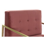 Πολυθρόνα DKD Home Decor Ροζ Χρυσό Μέταλλο πολυεστέρας (67 x 70 x 76 cm)