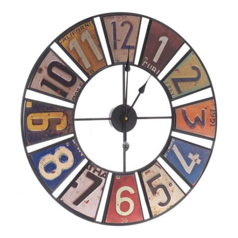 Ρολόι Τοίχου Πολύχρωμο Ρετρό Μέταλλο (60 x 4