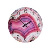 Ρολόι Τοίχου Ροζ Κρυστάλλινο (30 x 4 x 30 cm)