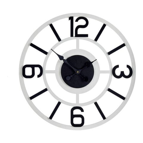Ρολόι Τοίχου Λευκό Μαύρο Μέταλλο MDF (60 x 3