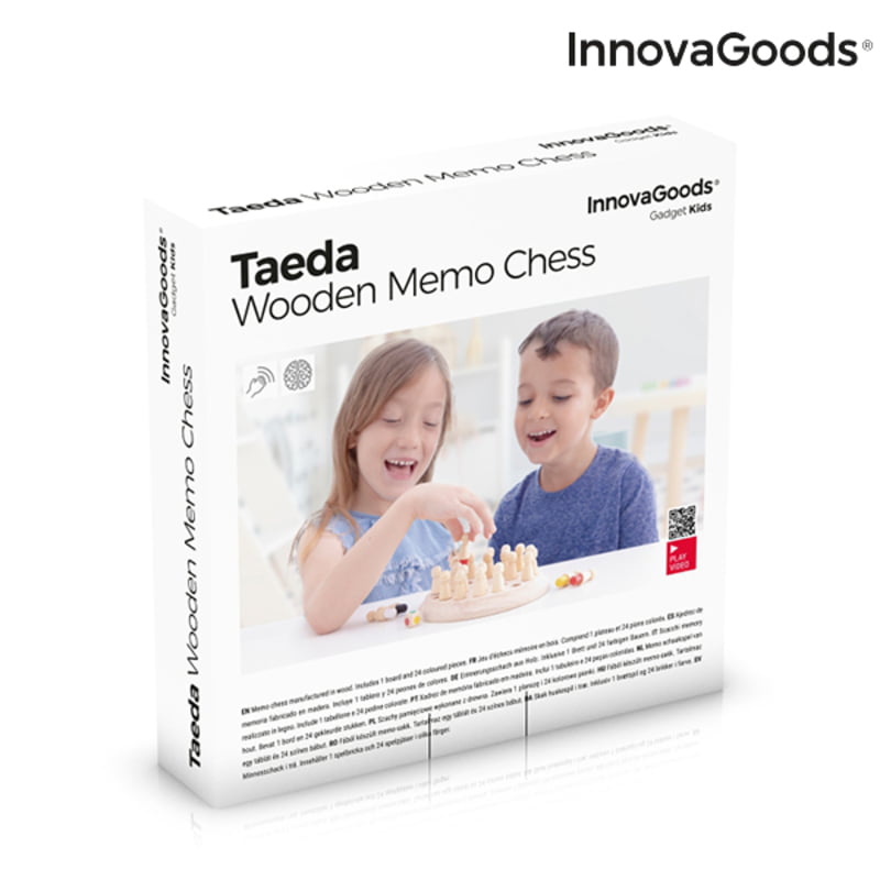 Ξύλινο Σκάκι Mνήμης Taeda InnovaGoods 26 τεμάχια