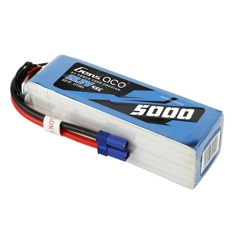 Gens Ace 5000mAh 22.2V 45C 6S1P battery