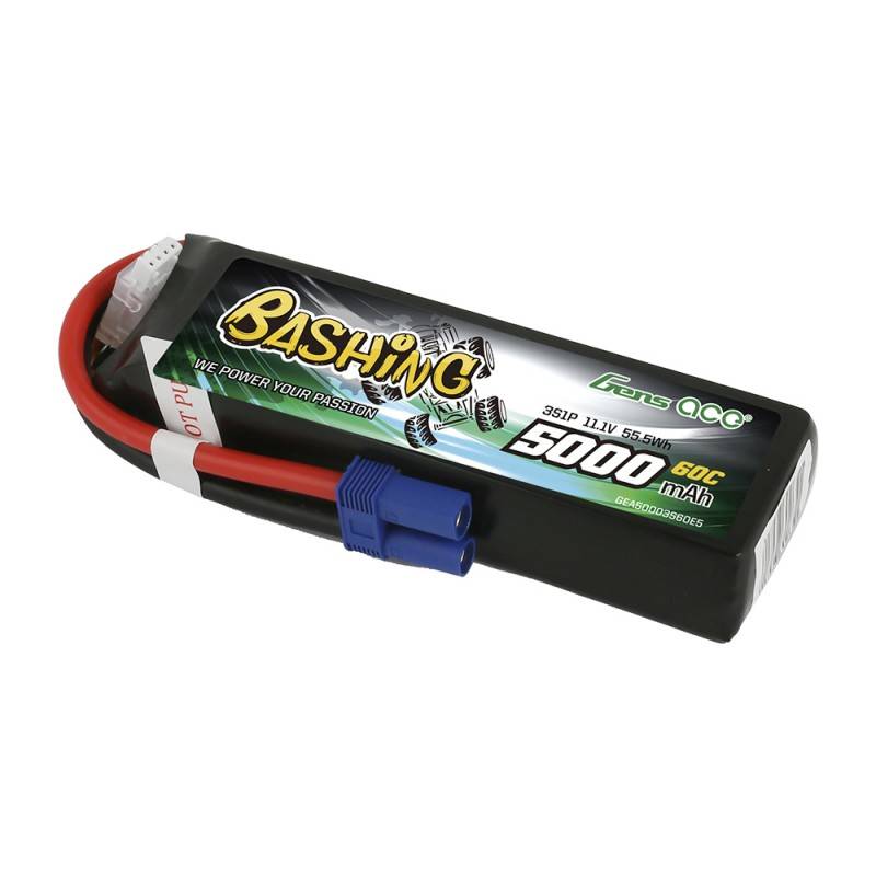Gens Ace Bashing 5000mAh 11.1V 3S1P 60C EC5 LiPo Battery