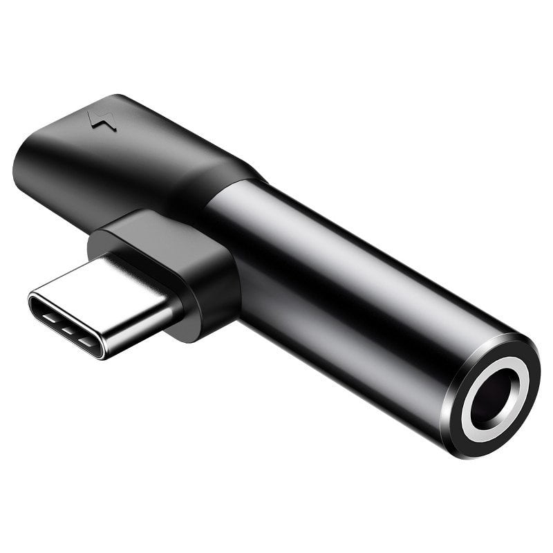 Baseus Audio Adapter USB-C to Mini Jack 3.5mm + USB-C (black)